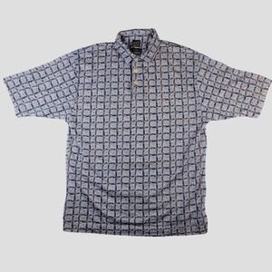 EVG Special Selection Evergreen Endura Golf Polo Paisley Design Mens XL Blue‎